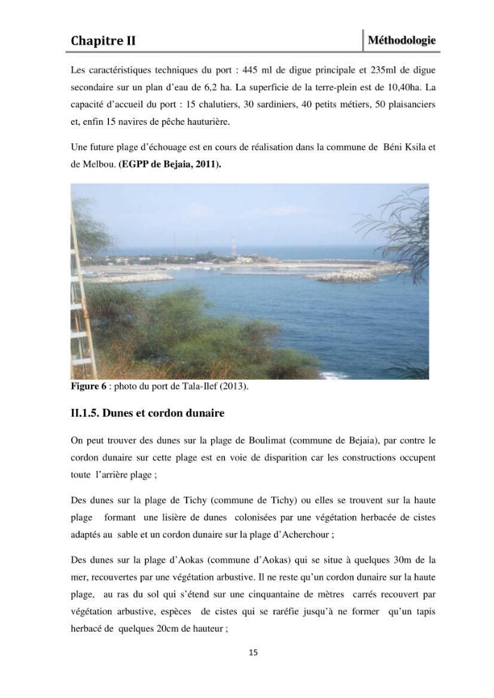 Evaluation de l\'état de mise en oeuvre de la loi 02-02 du 5 février 2002 relative à la protection et à la valorisation littorale dans la wilaya de Bejaia