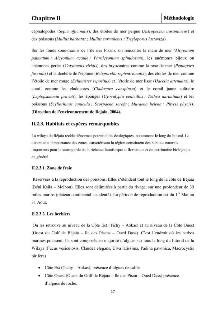 Evaluation de l\'état de mise en oeuvre de la loi 02-02 du 5 février 2002 relative à la protection et à la valorisation littorale dans la wilaya de Bejaia