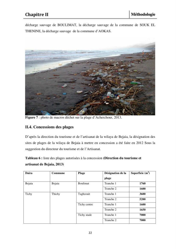 Evaluation de l\'état de mise en oeuvre de la loi 02-02 du 5 février 2002 relative à la protection et à la valorisation littorale dans la wilaya de Bejaia