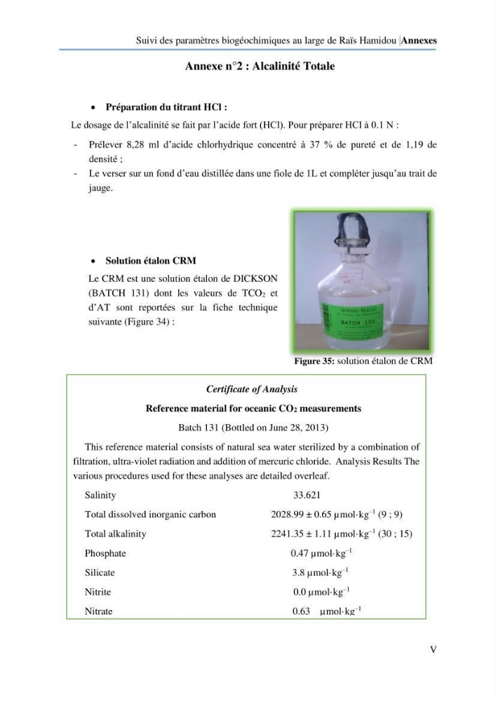Suivi des paramètres biogéochimiques au large de Rais Hamidou entre Avril et juillet 2019