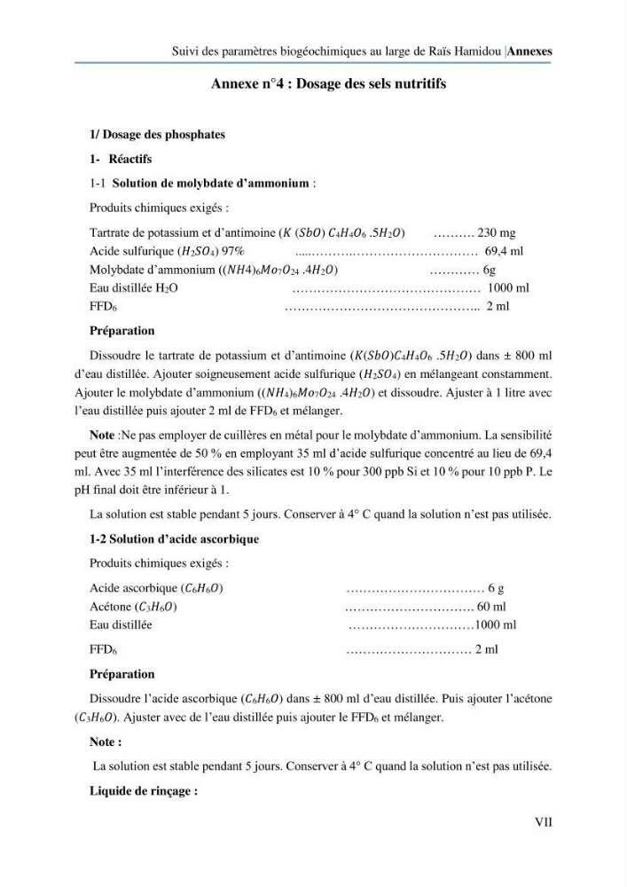 Suivi des paramètres biogéochimiques au large de Rais Hamidou entre Avril et juillet 2019