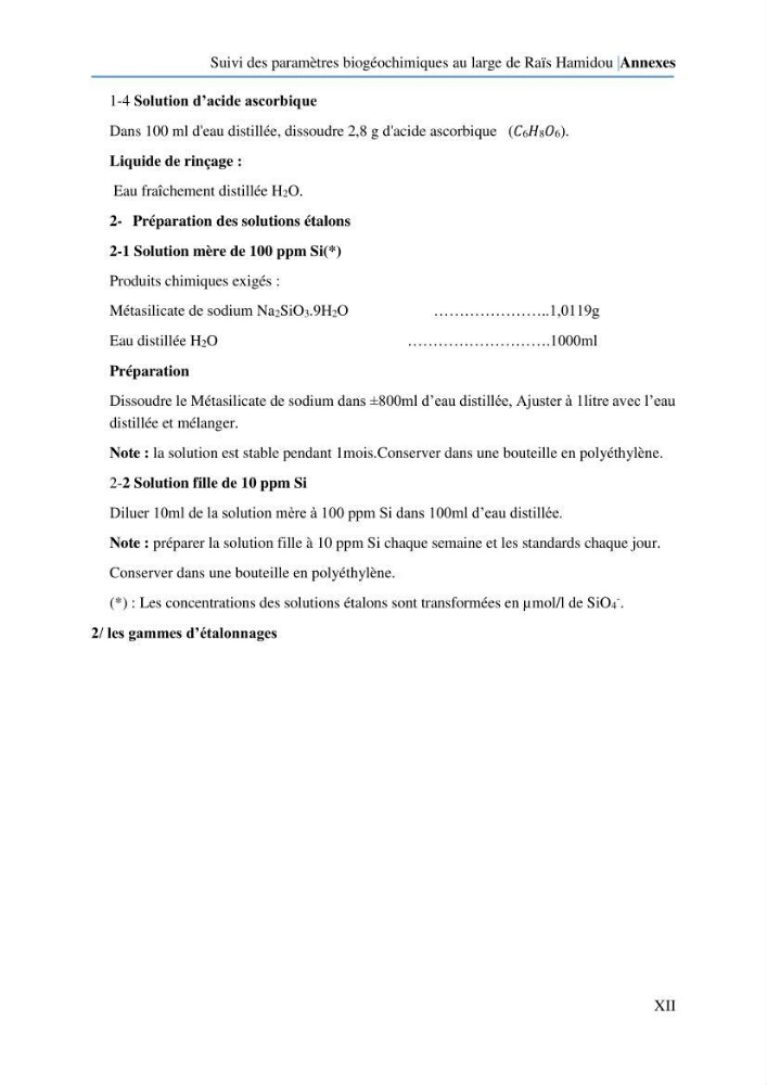 Suivi des paramètres biogéochimiques au large de Rais Hamidou entre Avril et juillet 2019