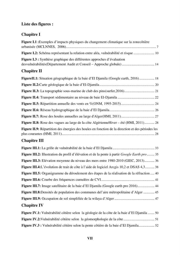 Calcul de l\'indice de vulnérabilité côtière de la baie d\'El Djamila
