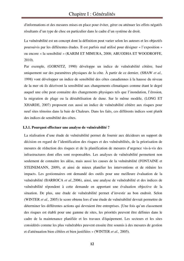 Calcul de l\'indice de vulnérabilité côtière de la baie d\'El Djamila