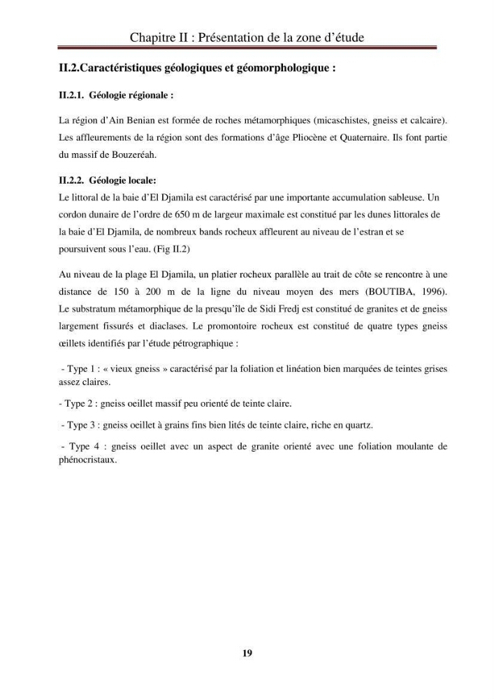 Calcul de l\'indice de vulnérabilité côtière de la baie d\'El Djamila