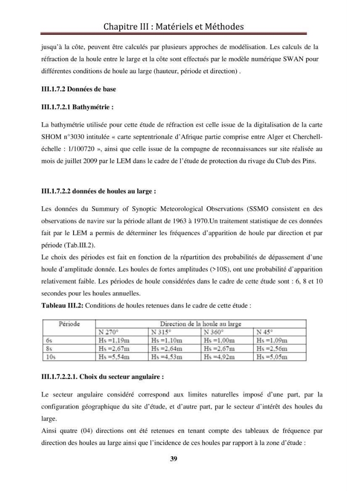 Calcul de l\'indice de vulnérabilité côtière de la baie d\'El Djamila