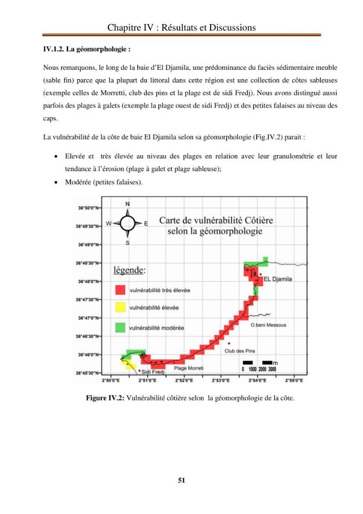 Calcul de l\'indice de vulnérabilité côtière de la baie d\'El Djamila