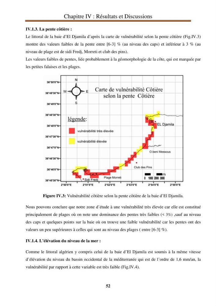 Calcul de l\'indice de vulnérabilité côtière de la baie d\'El Djamila