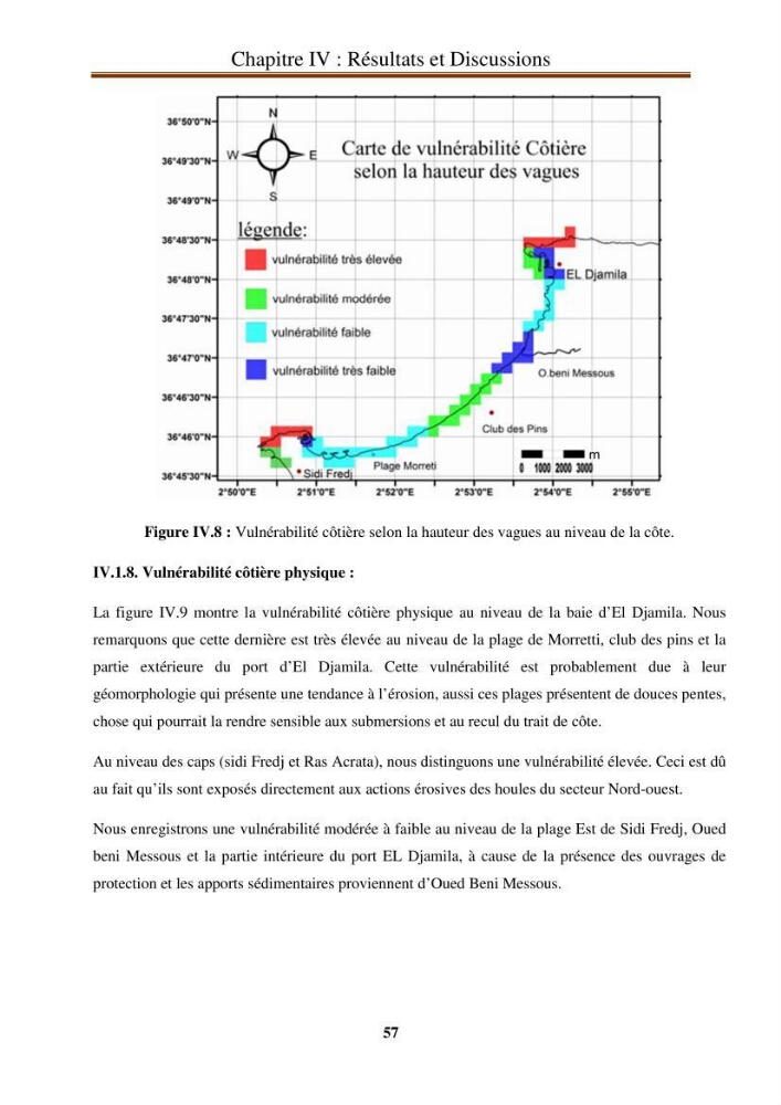 Calcul de l\'indice de vulnérabilité côtière de la baie d\'El Djamila