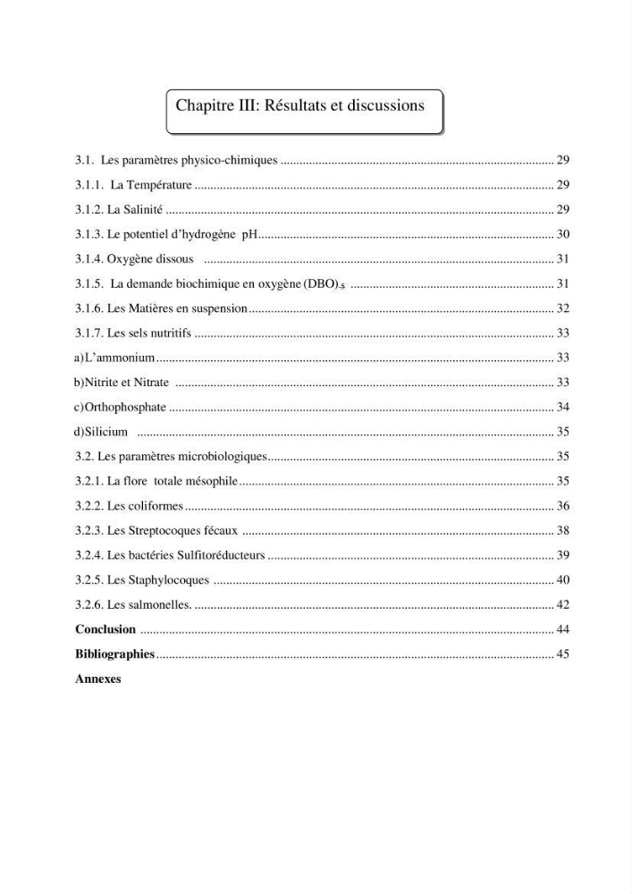 Contribution à l\'étude des paramètres physcio-chimiques et bactériologiques des eaux du port d\'Alger