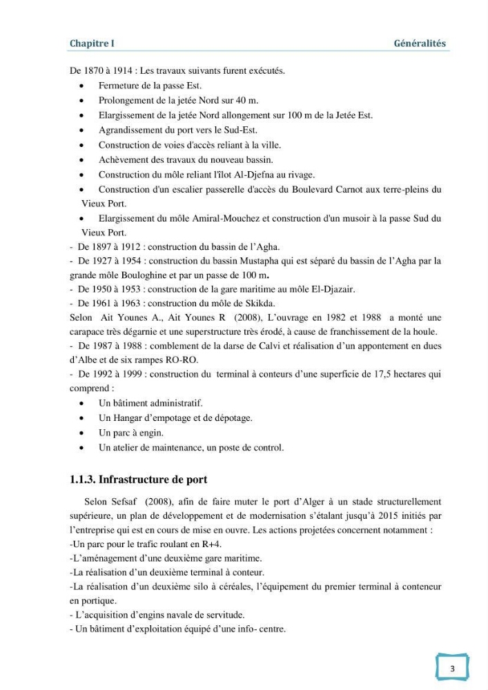 Contribution à l\'étude des paramètres physcio-chimiques et bactériologiques des eaux du port d\'Alger