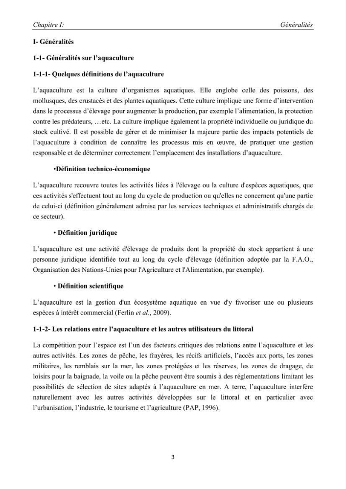 Caractérisation de l\'aquaculture marine au niveau de la côte ouest Algérienne: état actuel et perspectives de développement