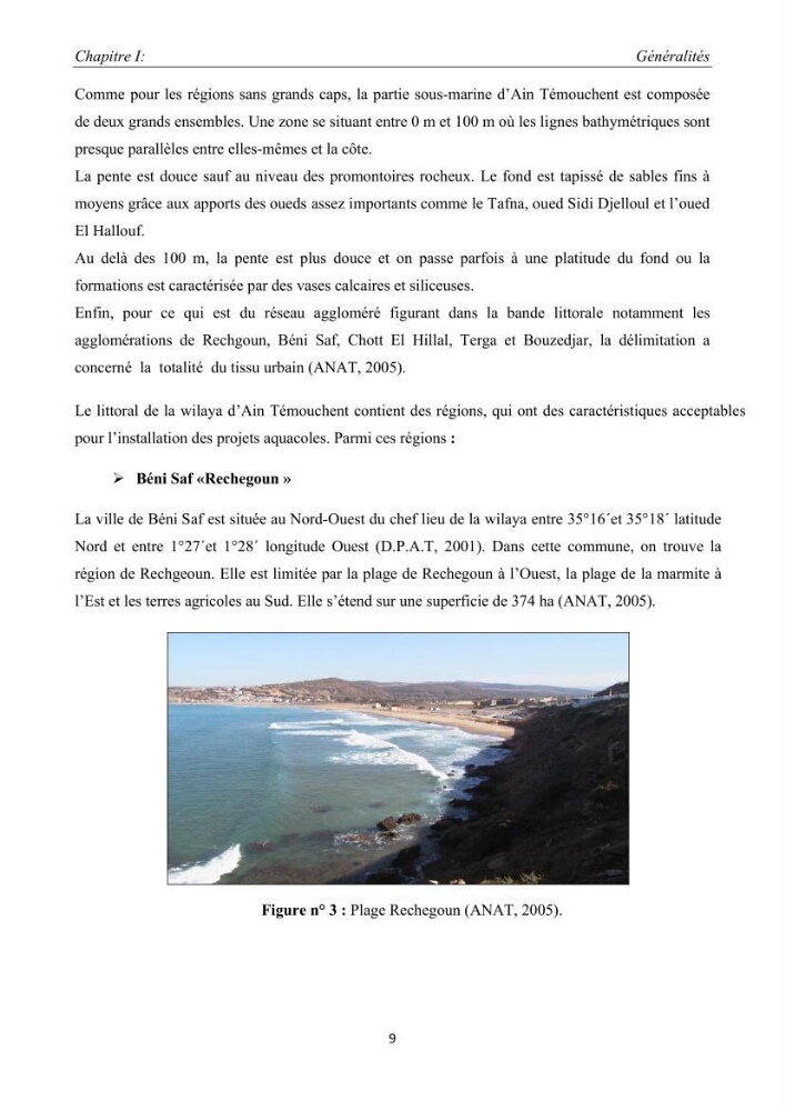 Caractérisation de l\'aquaculture marine au niveau de la côte ouest Algérienne: état actuel et perspectives de développement