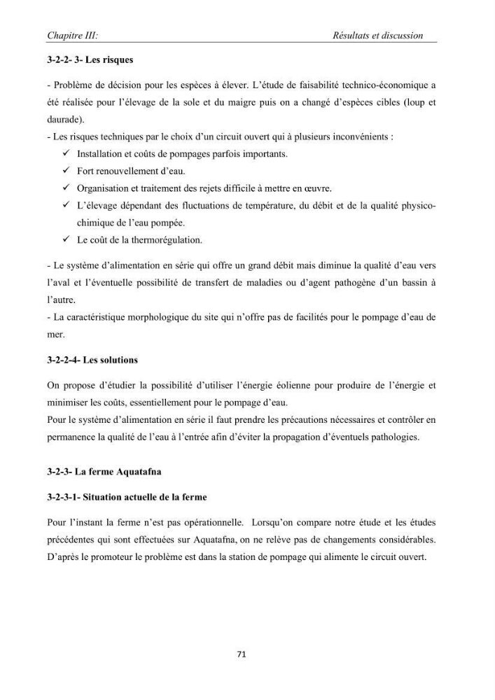Caractérisation de l\'aquaculture marine au niveau de la côte ouest Algérienne: état actuel et perspectives de développement