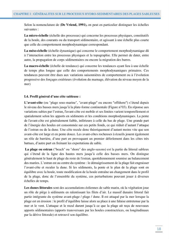 Analyse statistique de l\'evolution morphodynamique des plages ( plage de boumerdès Ouest)