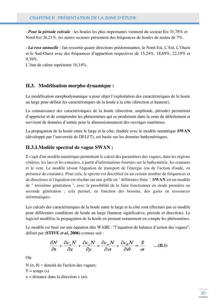 Analyse statistique de l\'evolution morphodynamique des plages ( plage de boumerdès Ouest)