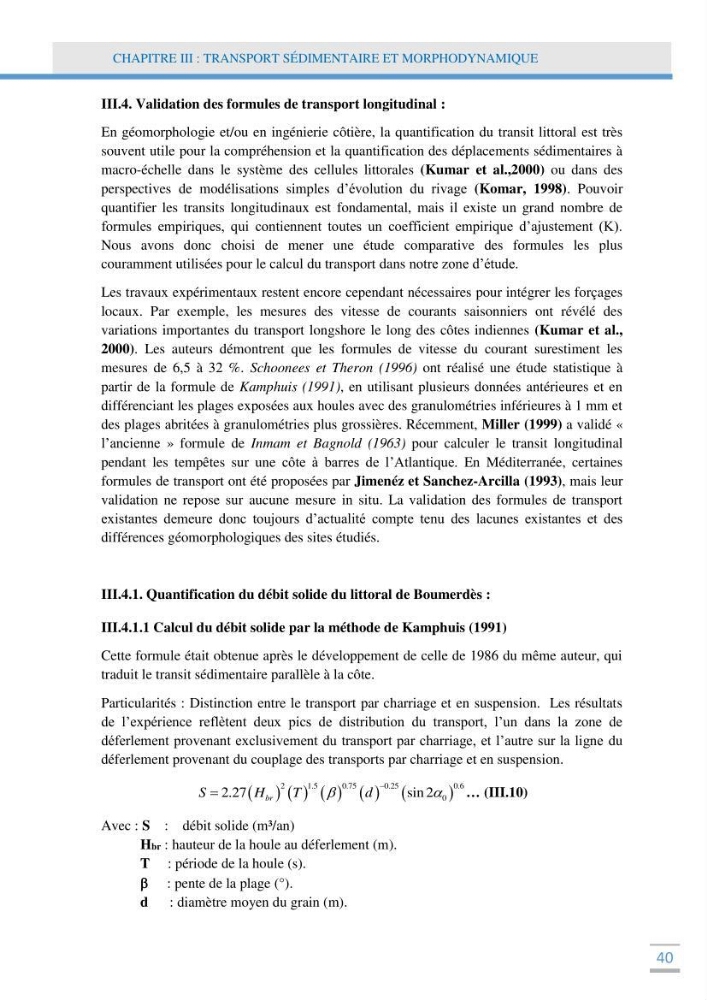 Analyse statistique de l\'evolution morphodynamique des plages ( plage de boumerdès Ouest)