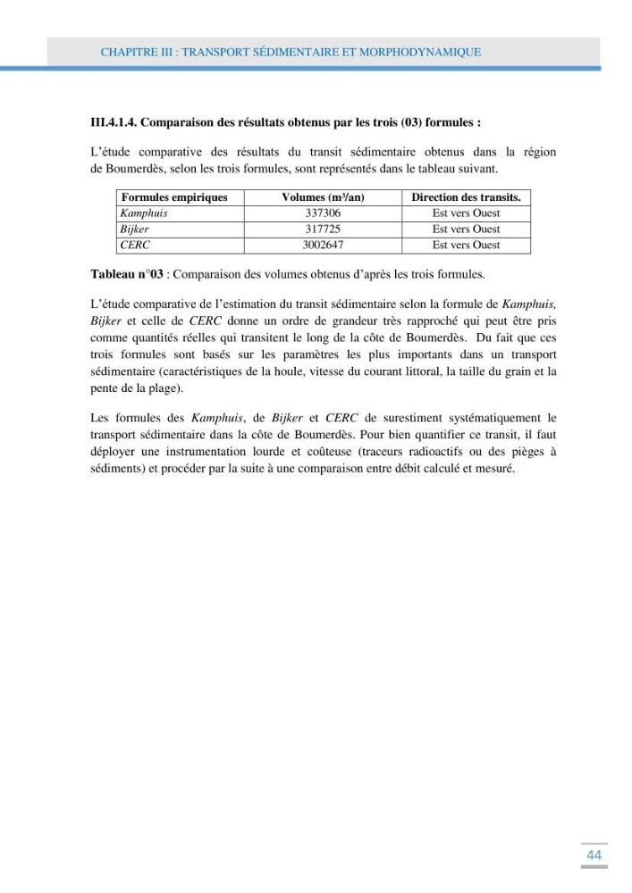Analyse statistique de l\'evolution morphodynamique des plages ( plage de boumerdès Ouest)