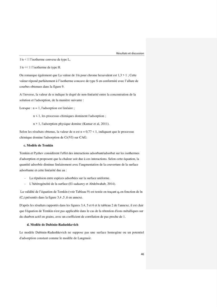 Dépollution d’une eau contaminée par les ions chrome à partir de charbon actif en grains