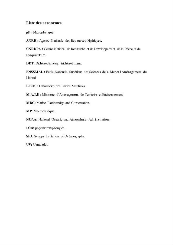 Evaluation quantitative des microplastiques dans la baie de Bou-Ismail