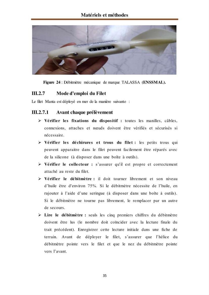 Evaluation quantitative des microplastiques dans la baie de Bou-Ismail
