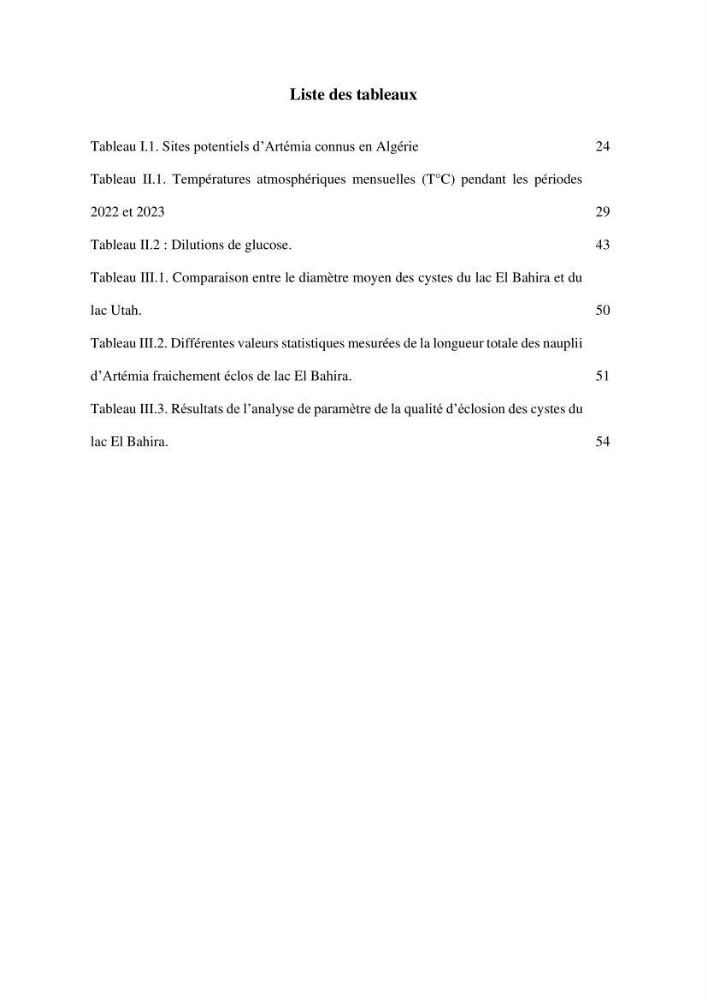 Culture des proies vivantes valorisation d\'une souche d\'artémia