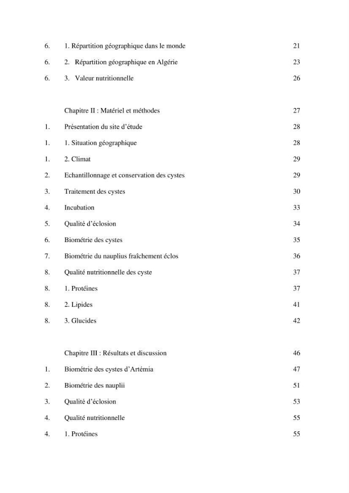 Culture des proies vivantes valorisation d\'une souche d\'artémia