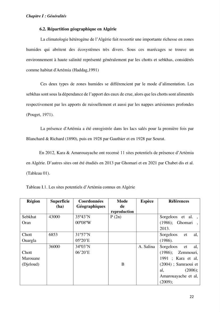 Culture des proies vivantes valorisation d\'une souche d\'artémia