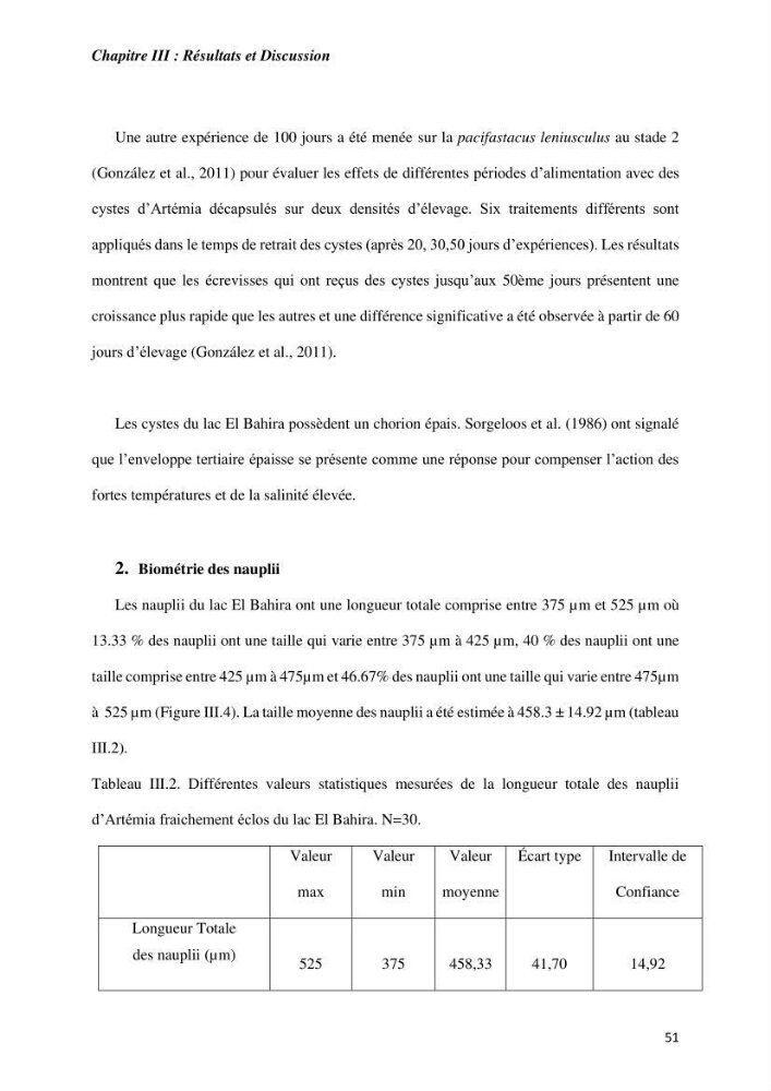Culture des proies vivantes valorisation d\'une souche d\'artémia