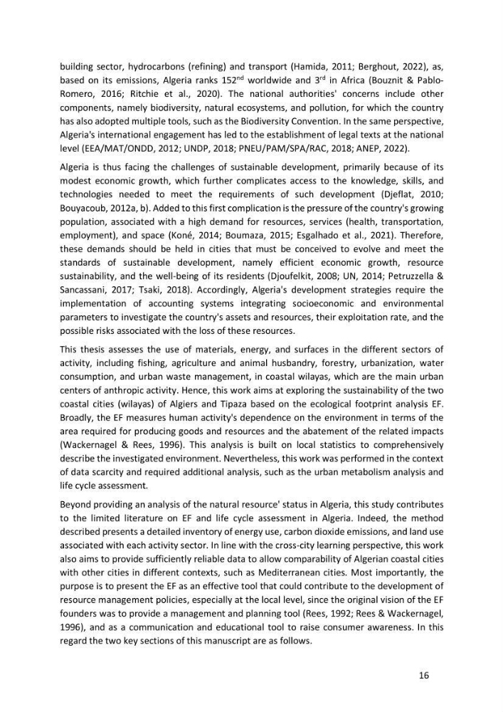 Algerian coastal and marine ecological footprint assessment: feasibility and constraints