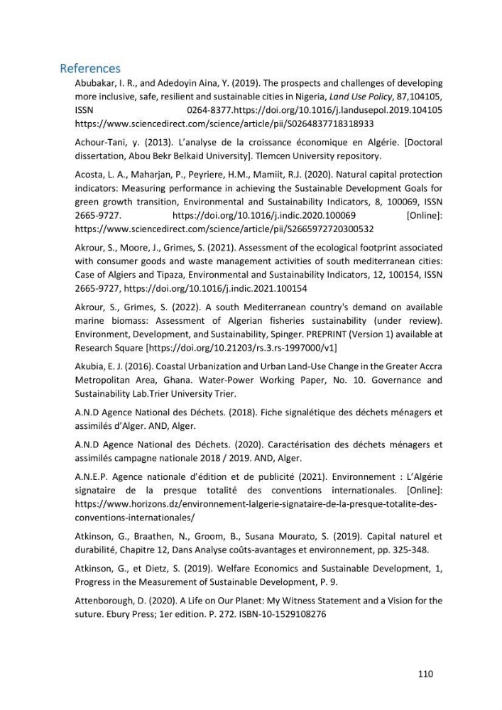 Algerian coastal and marine ecological footprint assessment: feasibility and constraints