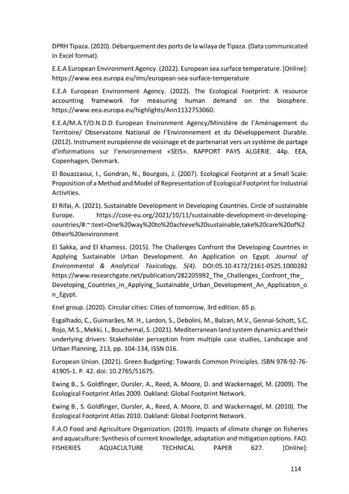 Algerian coastal and marine ecological footprint assessment: feasibility and constraints