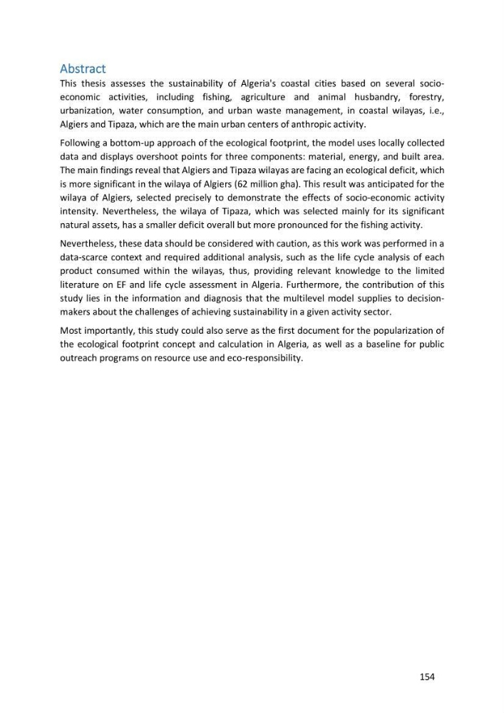 Algerian coastal and marine ecological footprint assessment: feasibility and constraints