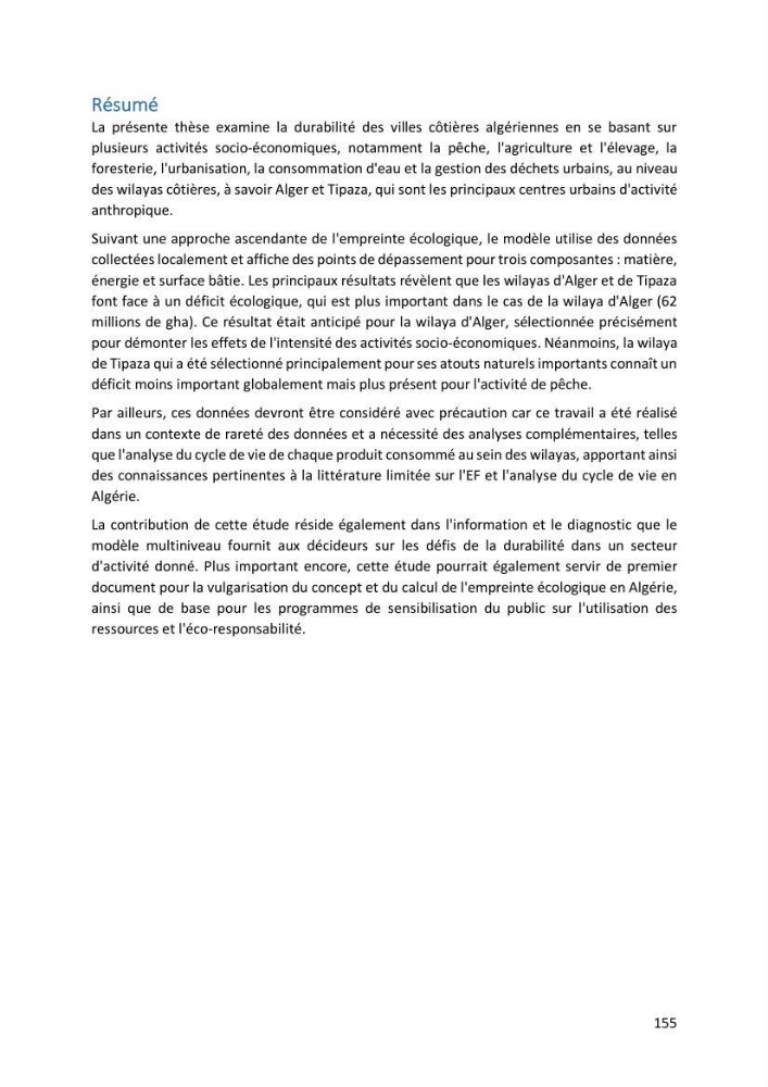 Algerian coastal and marine ecological footprint assessment: feasibility and constraints