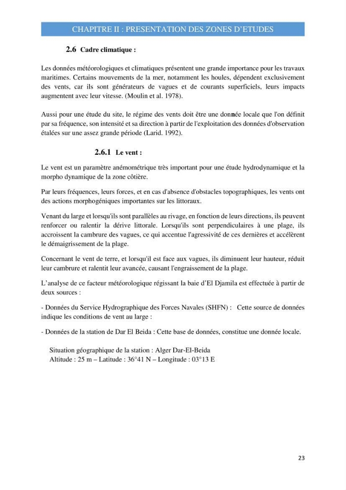 Influence des ouvrages portuaires et de protection sur l\'équilibre du littoral centre Algerien