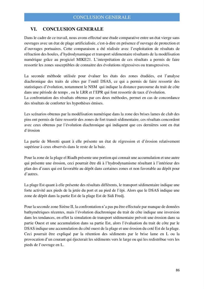 Influence des ouvrages portuaires et de protection sur l\'équilibre du littoral centre Algerien