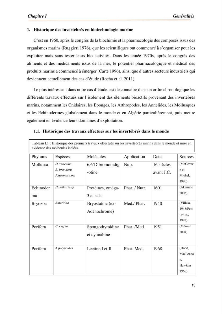 Mise en évidence de la faune marine d’intérêt biotechnologique de la côte algérienne.: