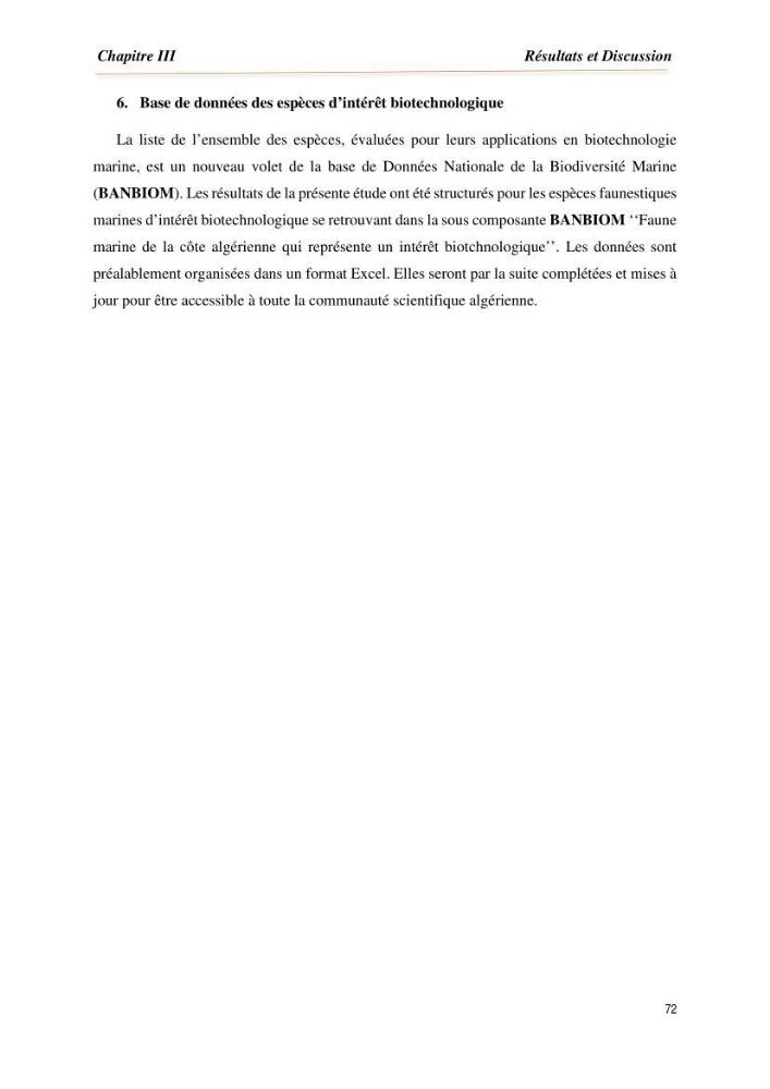 Mise en évidence de la faune marine d’intérêt biotechnologique de la côte algérienne.: