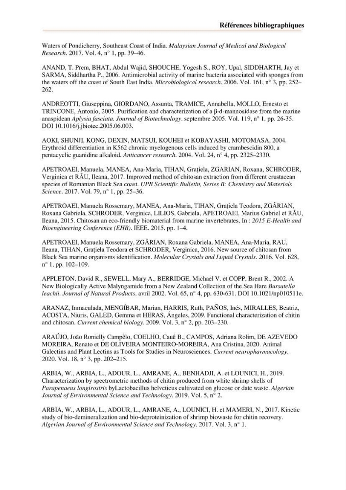 Mise en évidence de la faune marine d’intérêt biotechnologique de la côte algérienne.: