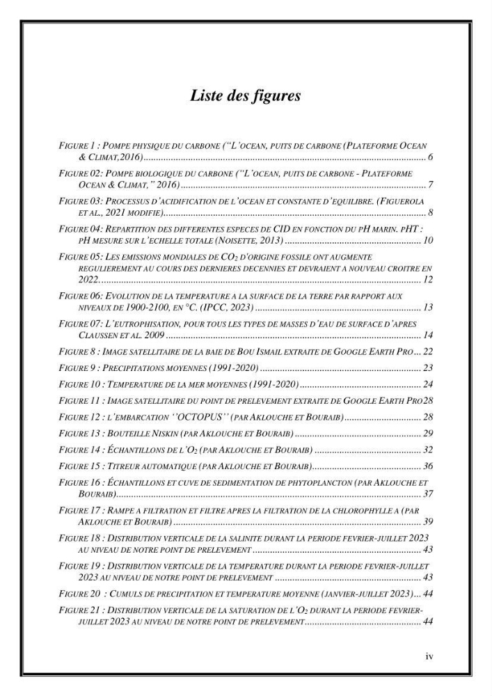 Contribution à l’étude du cycle annuel des flux air-mer en CO2 et l’évaluation de l’état de l’eutrophisation dans la baie de Bou Ismail