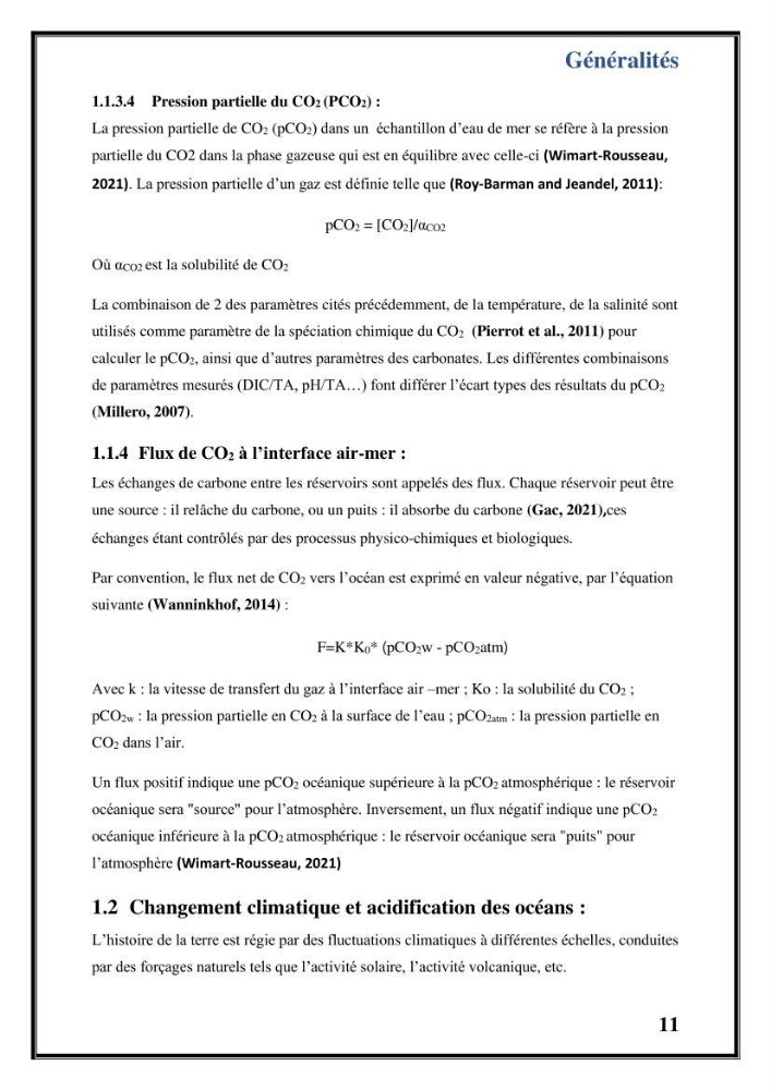 Contribution à l’étude du cycle annuel des flux air-mer en CO2 et l’évaluation de l’état de l’eutrophisation dans la baie de Bou Ismail