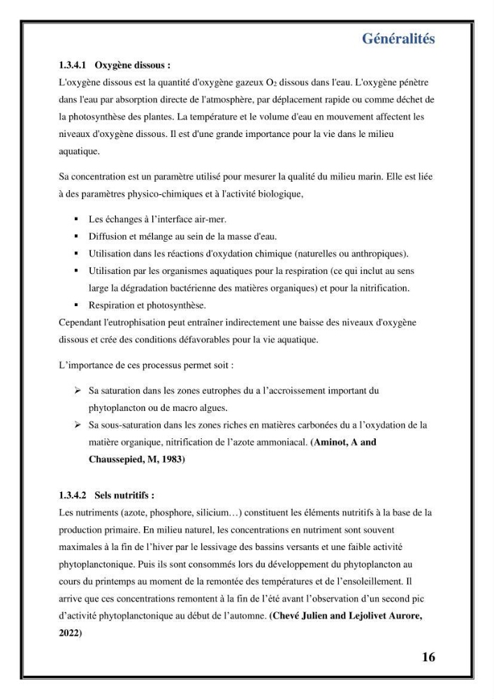Contribution à l’étude du cycle annuel des flux air-mer en CO2 et l’évaluation de l’état de l’eutrophisation dans la baie de Bou Ismail