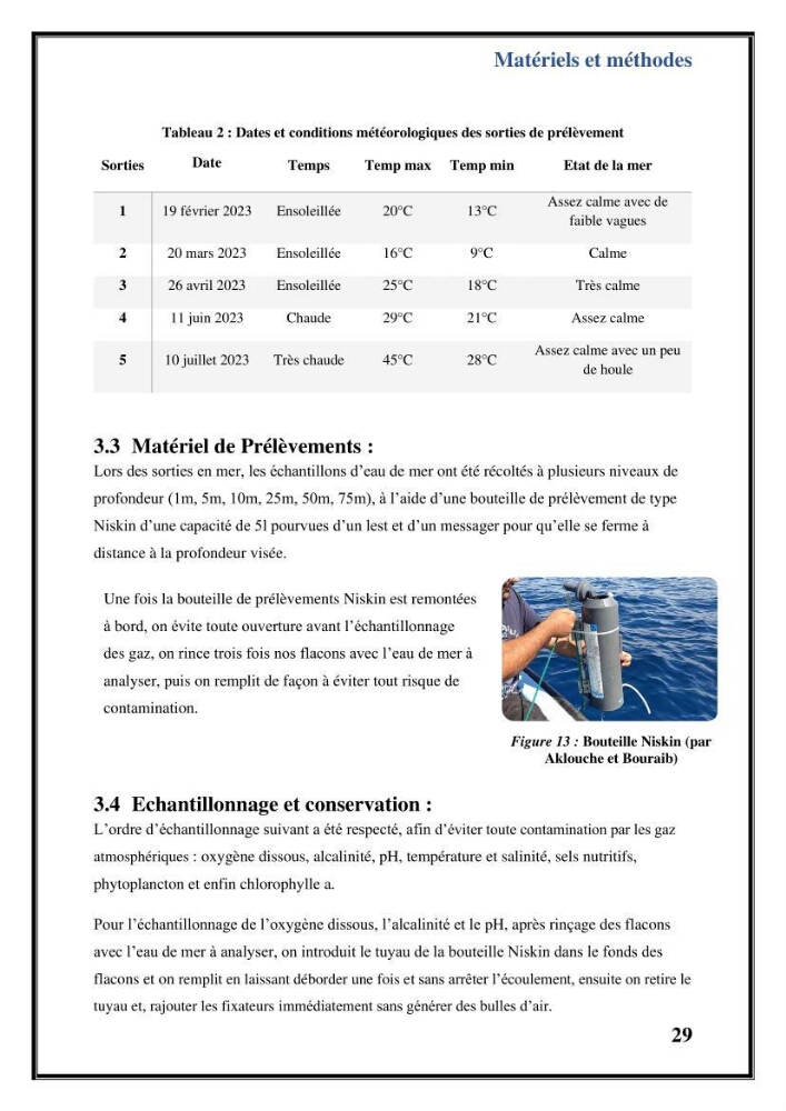 Contribution à l’étude du cycle annuel des flux air-mer en CO2 et l’évaluation de l’état de l’eutrophisation dans la baie de Bou Ismail