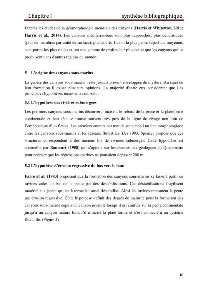 Processus d’initiation et d’évolution des canyons sous-marins le long de la marge continental du Golf de Bejaia