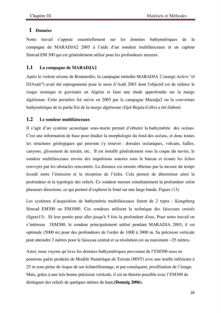 Processus d’initiation et d’évolution des canyons sous-marins le long de la marge continental du Golf de Bejaia