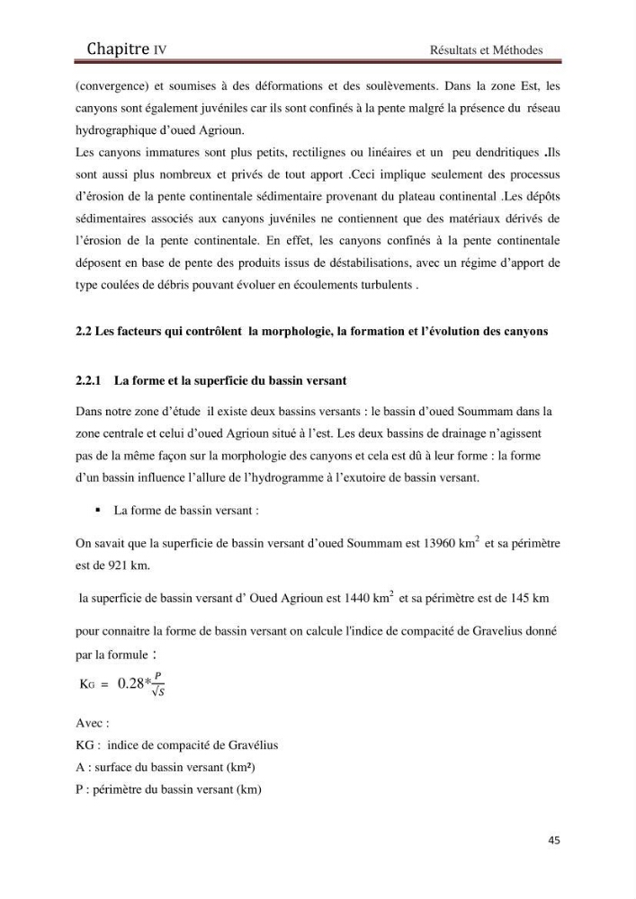Processus d’initiation et d’évolution des canyons sous-marins le long de la marge continental du Golf de Bejaia