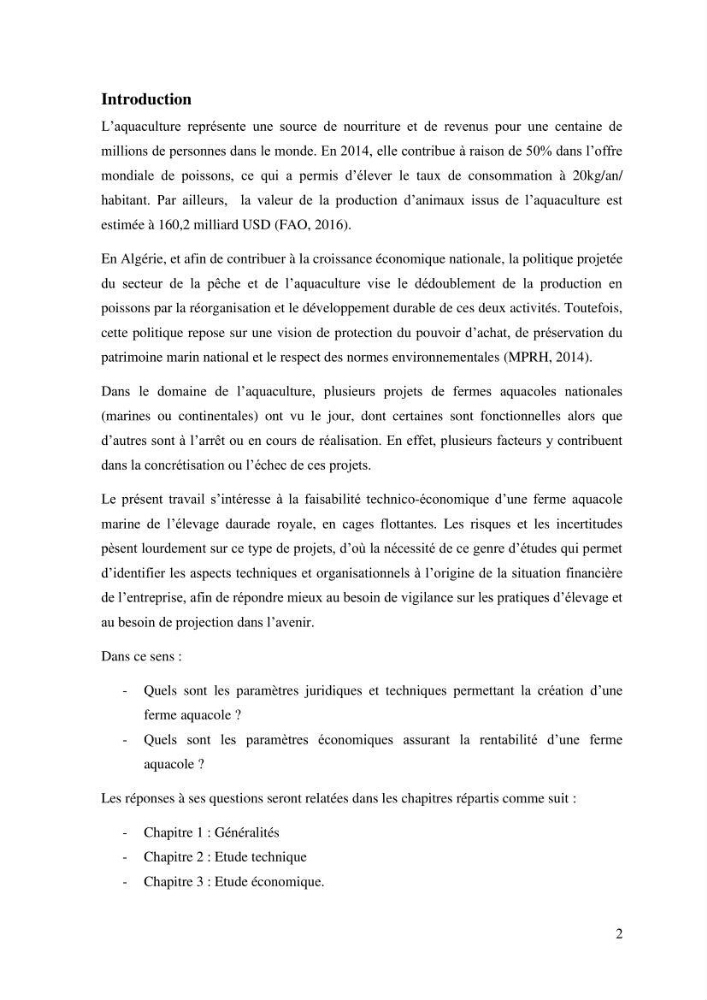 Etude de faisabilité technico-économique d’une ferme