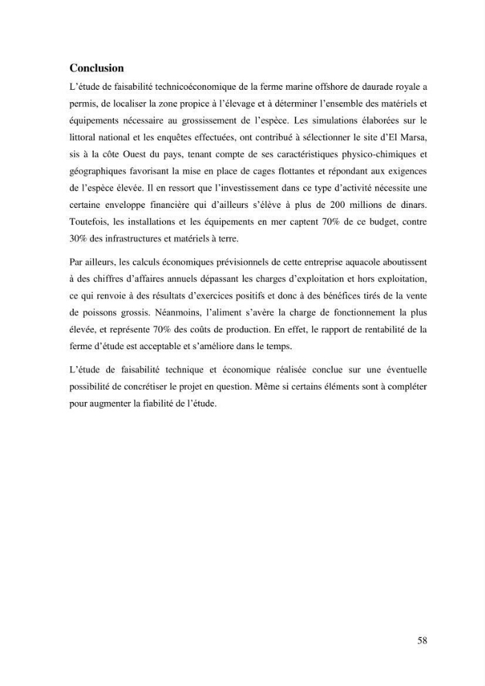 Etude de faisabilité technico-économique d’une ferme