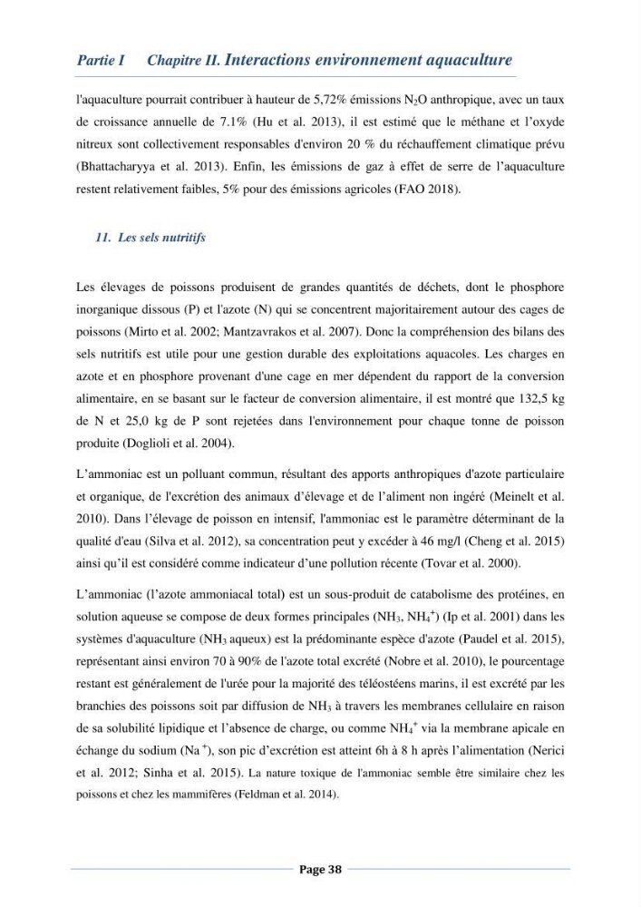 Les interactions environnement -aqaculture : interaction environnementales et optimisation des systemes de production piscicole marine