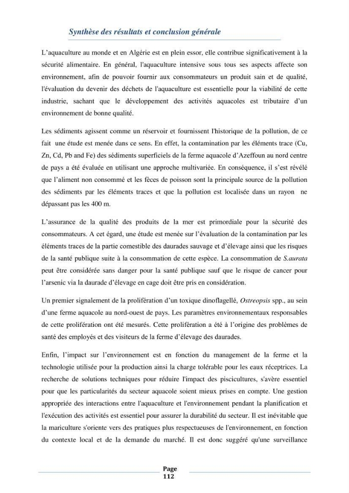 Les interactions environnement -aqaculture : interaction environnementales et optimisation des systemes de production piscicole marine